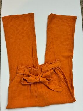 Sincerely Jules NWT Crinkly High waist slim Belt tie Pants
